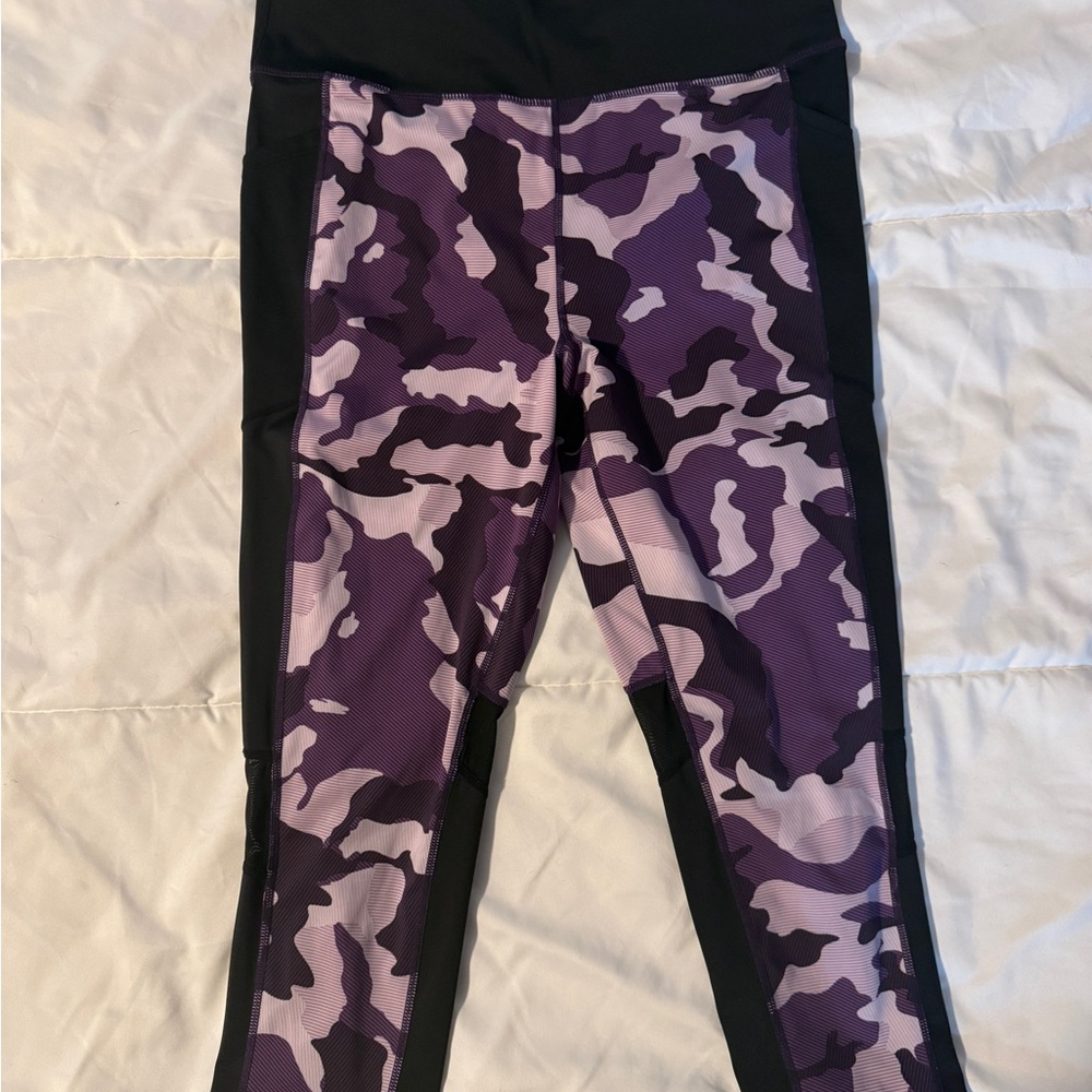Purple Camouflage LulaRoe Capri Rise Fearless workout leggings